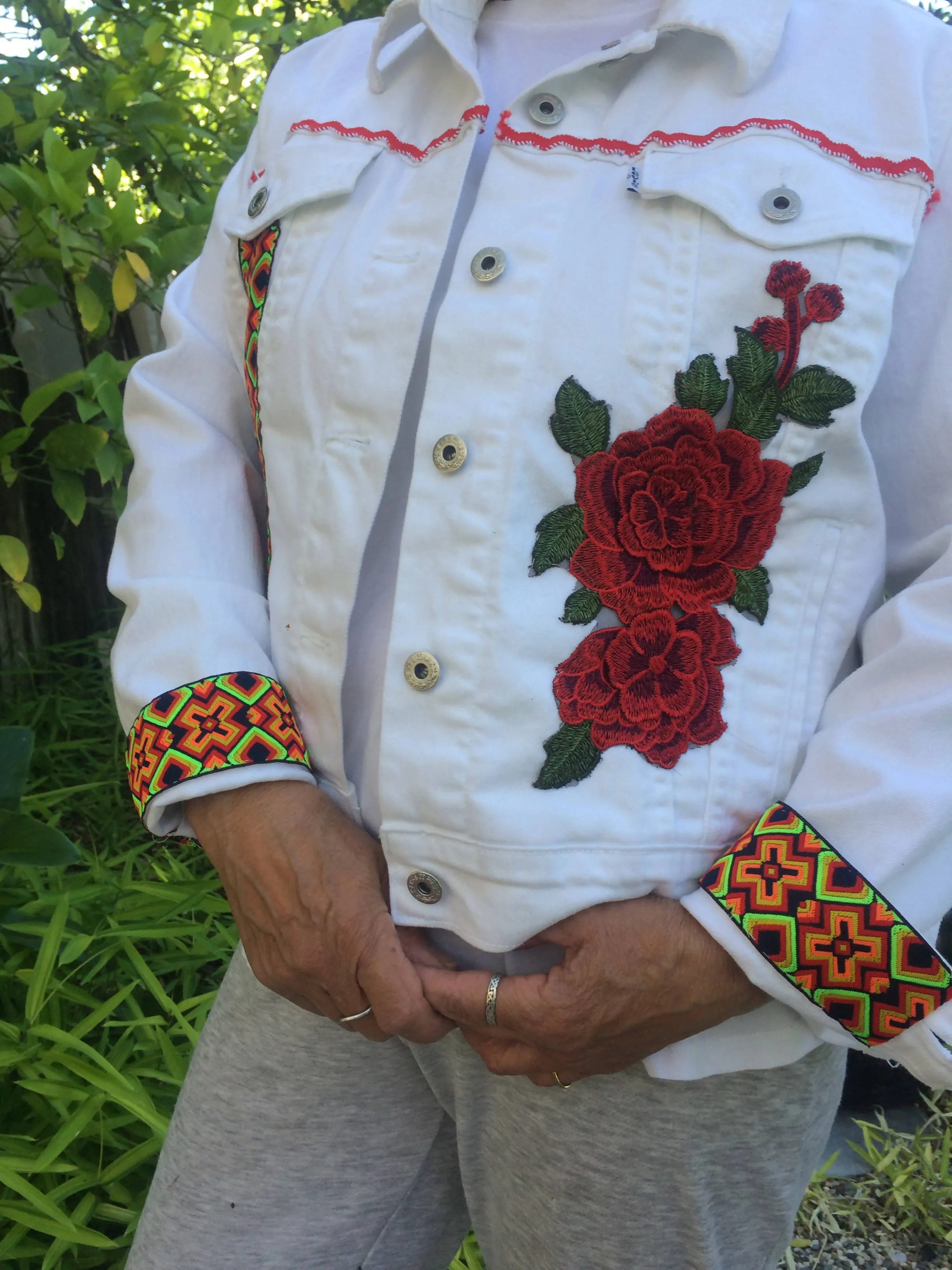 Maggie Devos - Frida Jean Jacket White Large