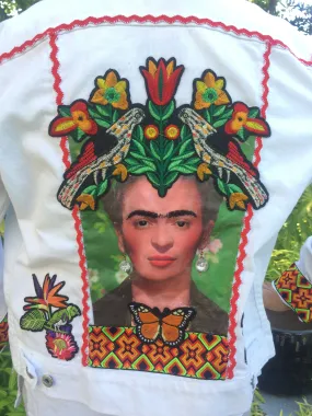 Maggie Devos - Frida Jean Jacket White Large