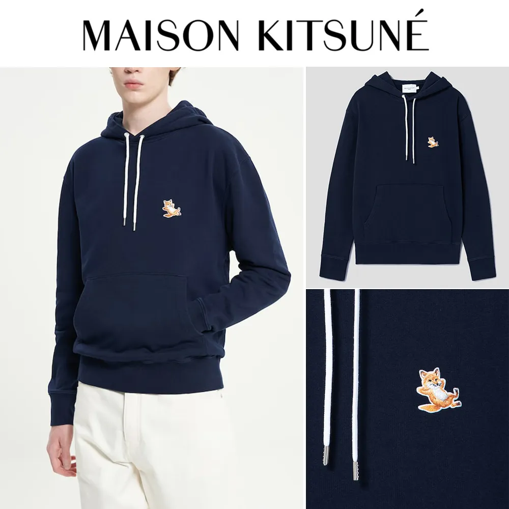 Maison Kitsune unisex hoodies with plain and animal pattern logo designs