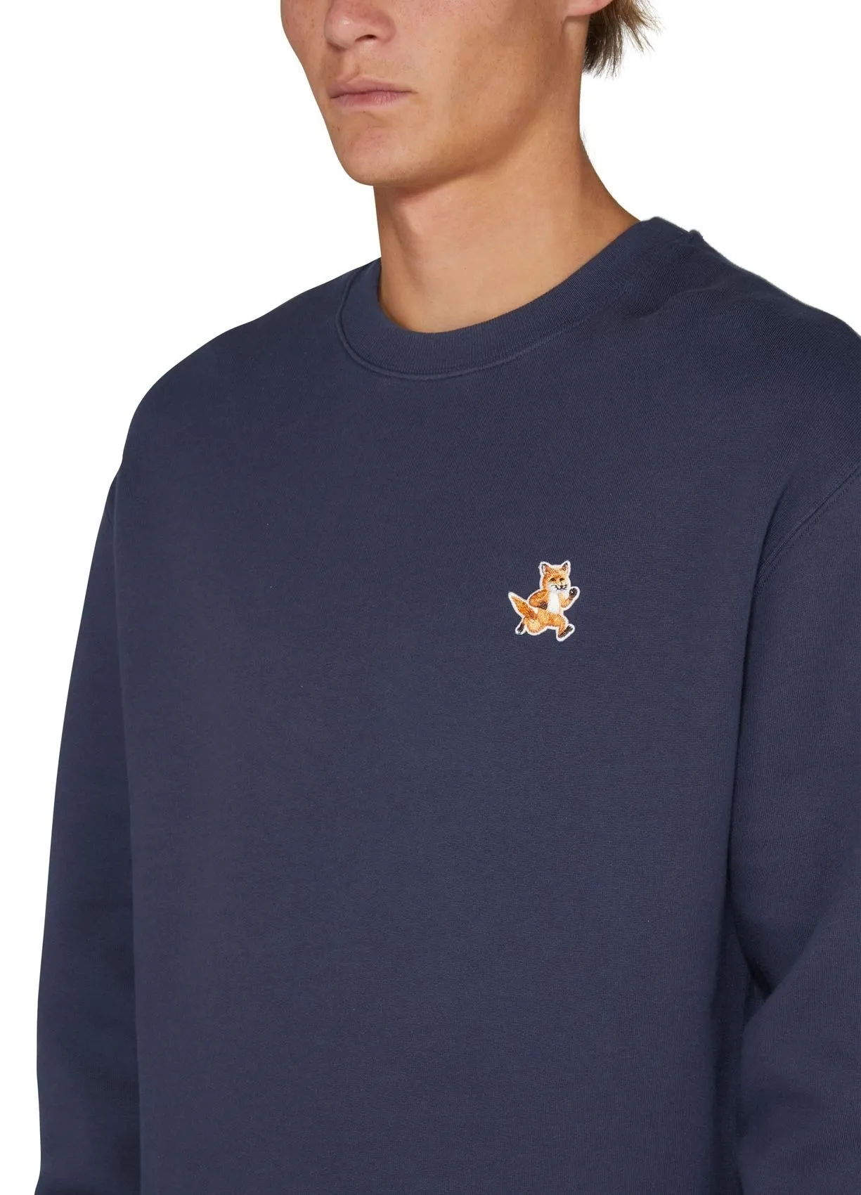 Maison Kitsune unisex long sleeves cotton logo - street style