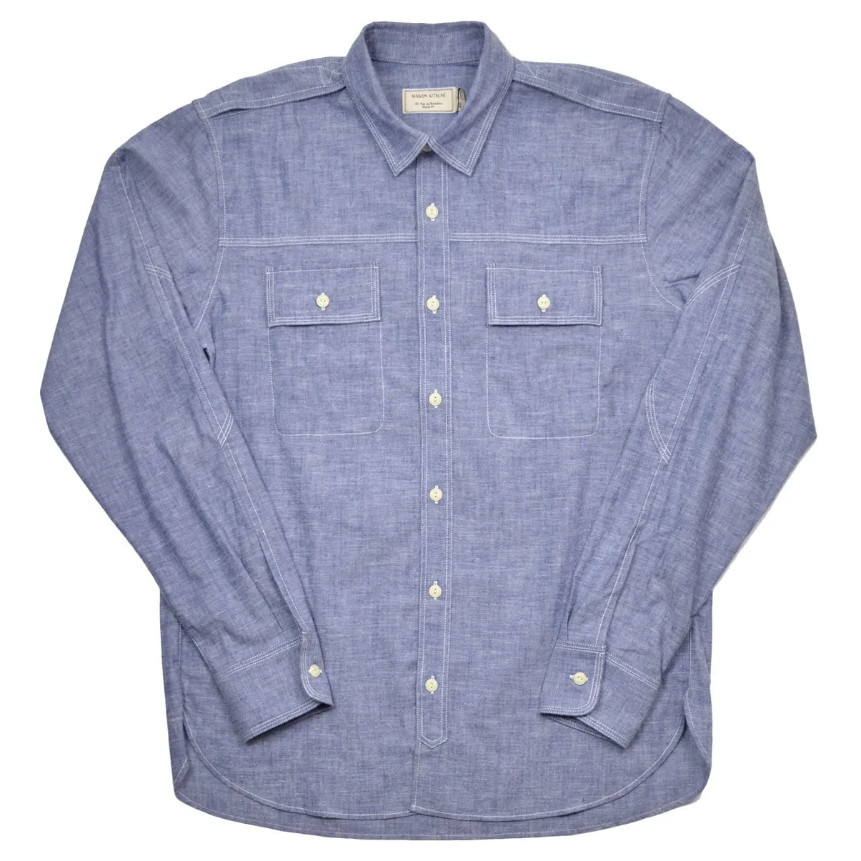 Maison Kitsuné Cotton Flannel Shirt Navy