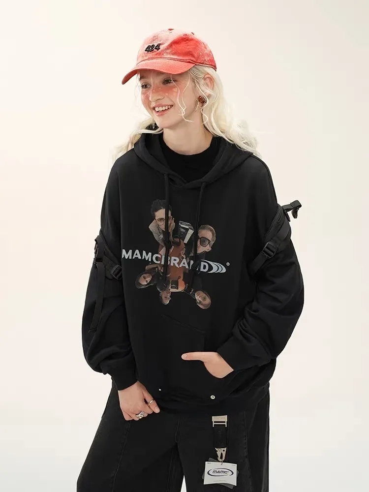 MAMC | Street Style Unisex Oversized Logo Hoodies