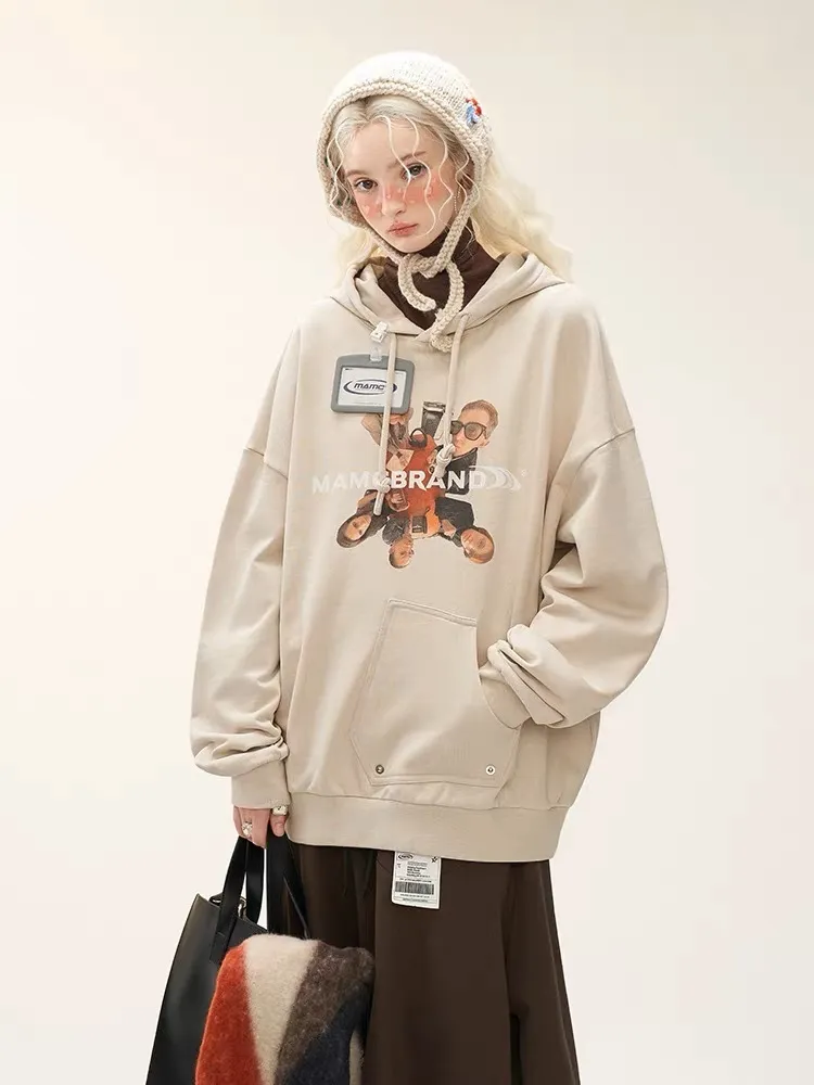 MAMC | Street Style Unisex Oversized Logo Hoodies