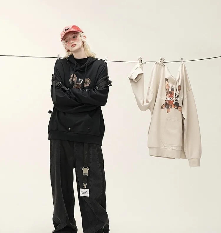 MAMC | Street Style Unisex Oversized Logo Hoodies