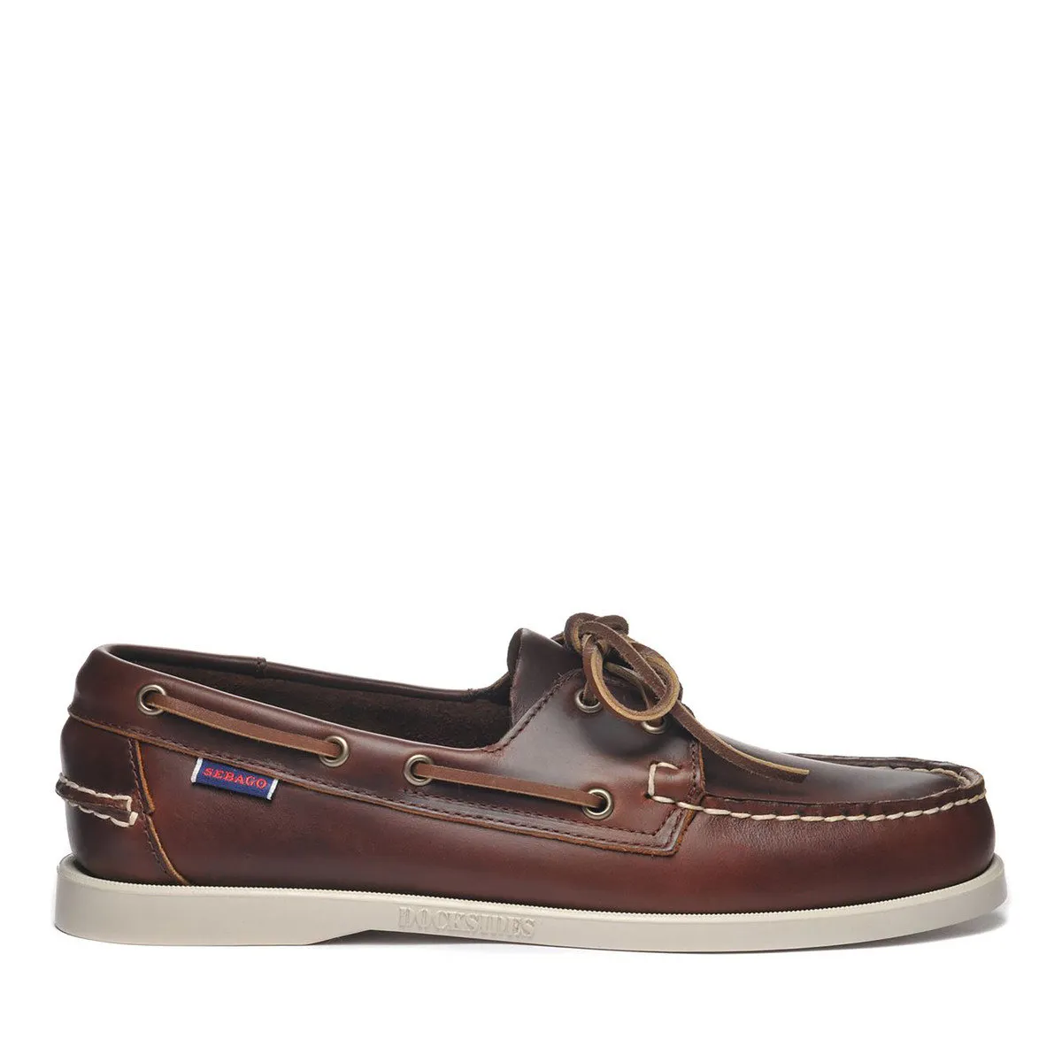 Mens Docksides FGL Oiled Waxy Leather Boat Shoe Brown - Mens Sebago® Shoes