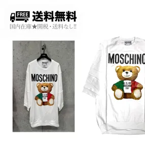 Moschino Street Style U-Neck Long Sleeves Cotton Logo - Buy Now