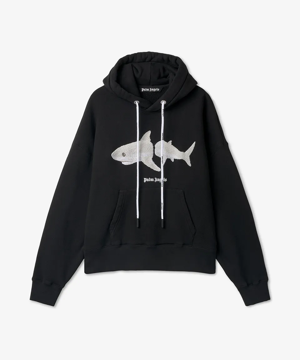 Palm Angels Long Sleeves Logo Hoodies - Street Style, Plain Cotton