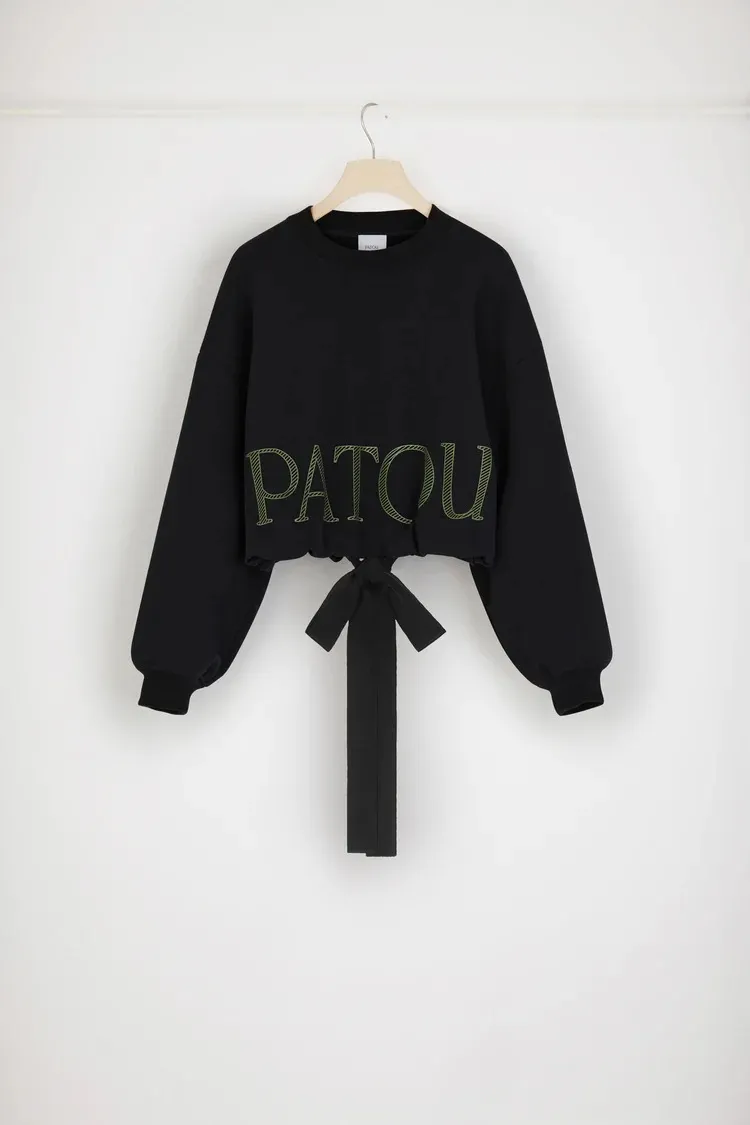 Patou Crew Neck Sweatshirt Plain Cotton Medium Logo