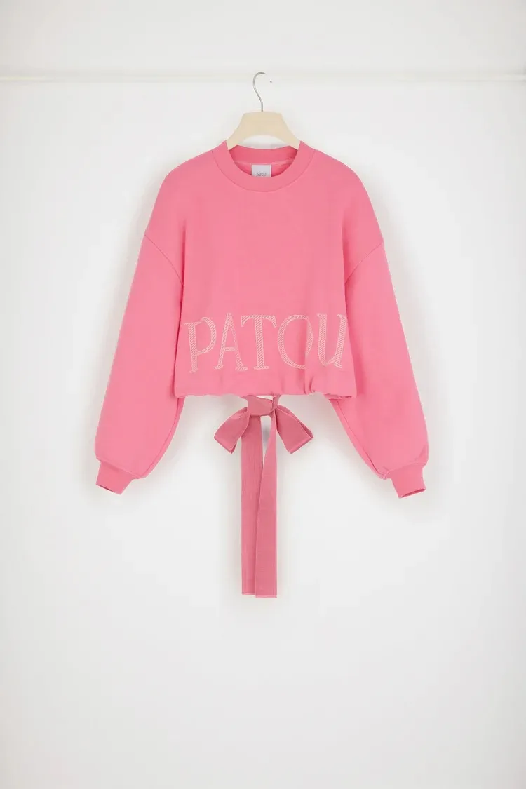 Patou Crew Neck Sweatshirt Plain Cotton Medium Logo