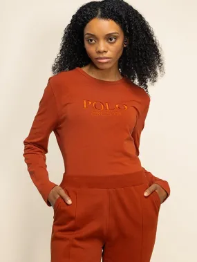 Polo Zyanda L/S Logo T-Shirt for Women - Rust.