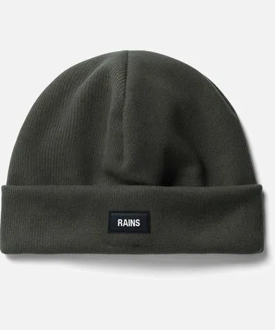 RAINS Rib-Knit Fleece-Lined Beanie