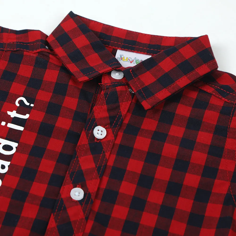 Red Casual Shirt for Newborn Boys