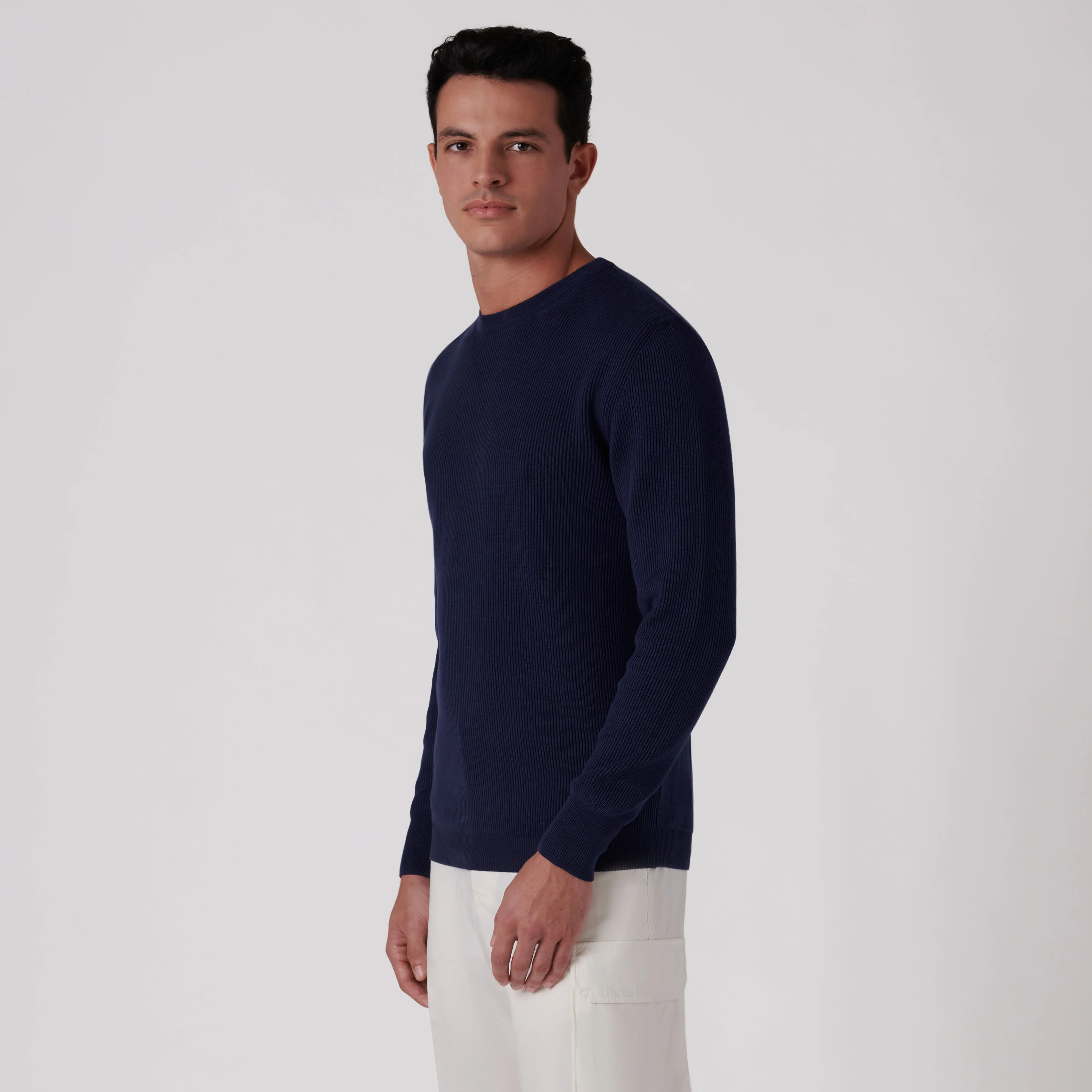 Rib Knit Crew Neck Sweater