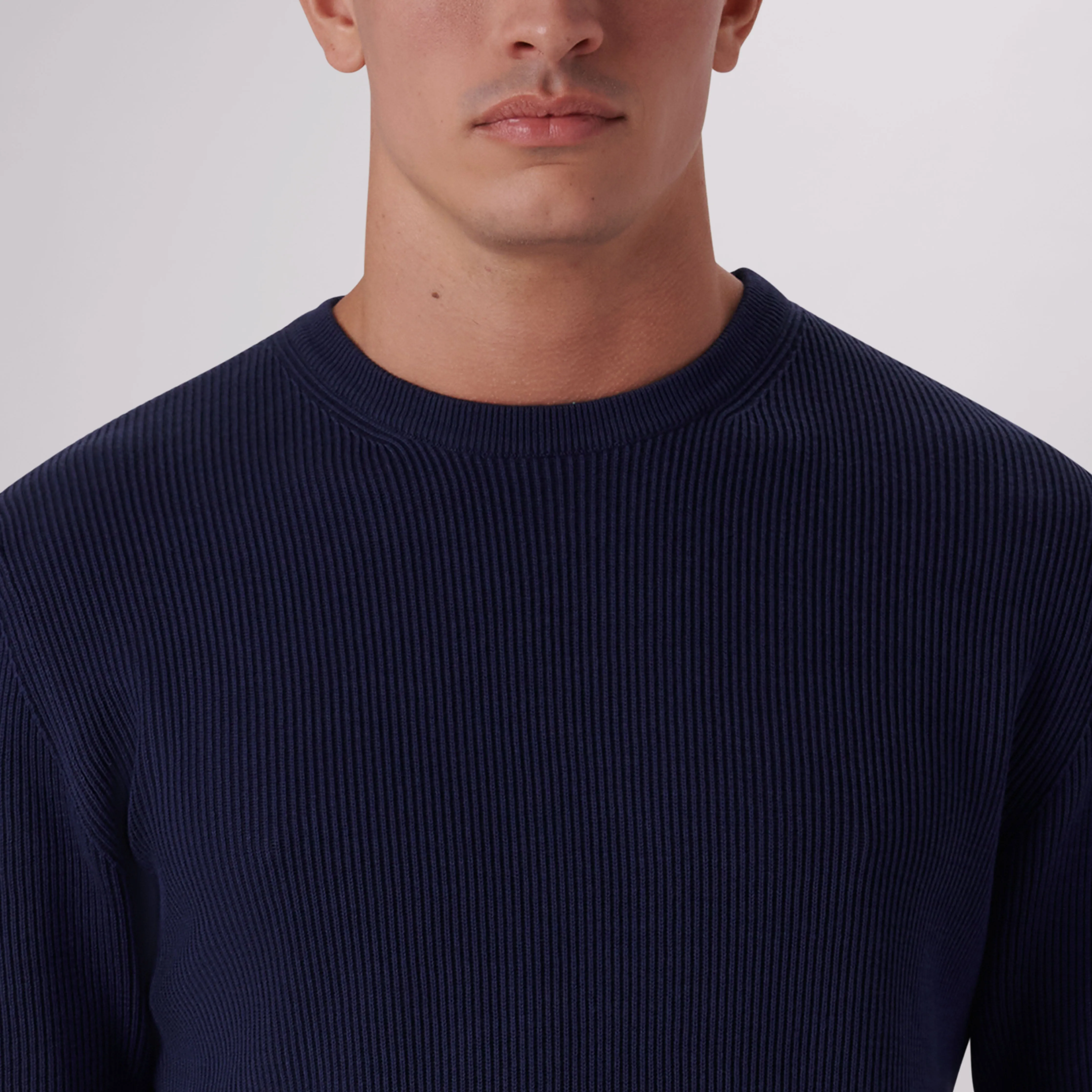 Rib Knit Crew Neck Sweater