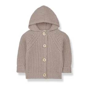 Ross Nude Hooded Knit Jacket