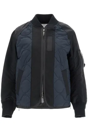 Sacai Hybrid Nylon And Ripstop Jacket   Black