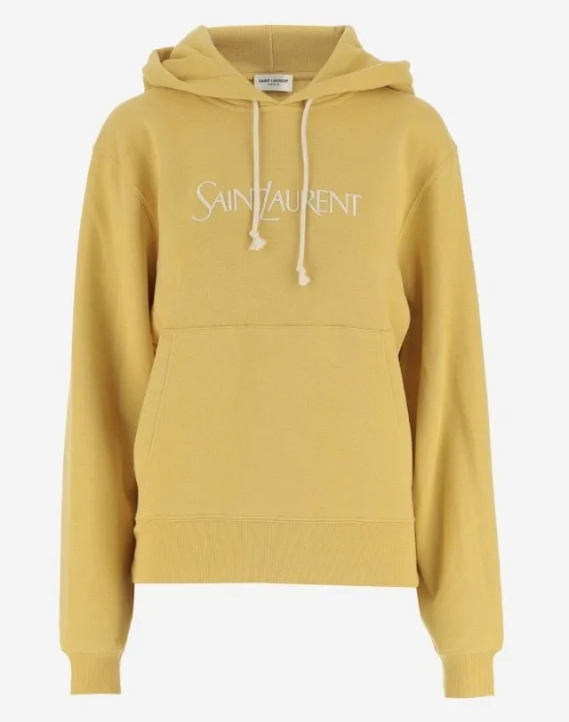 Saint Laurent long sleeves plain cotton oversized logo