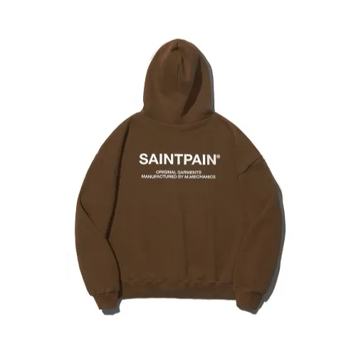 SAINTPAIN Unisex Long Sleeve Logo Hoodies | Street Style