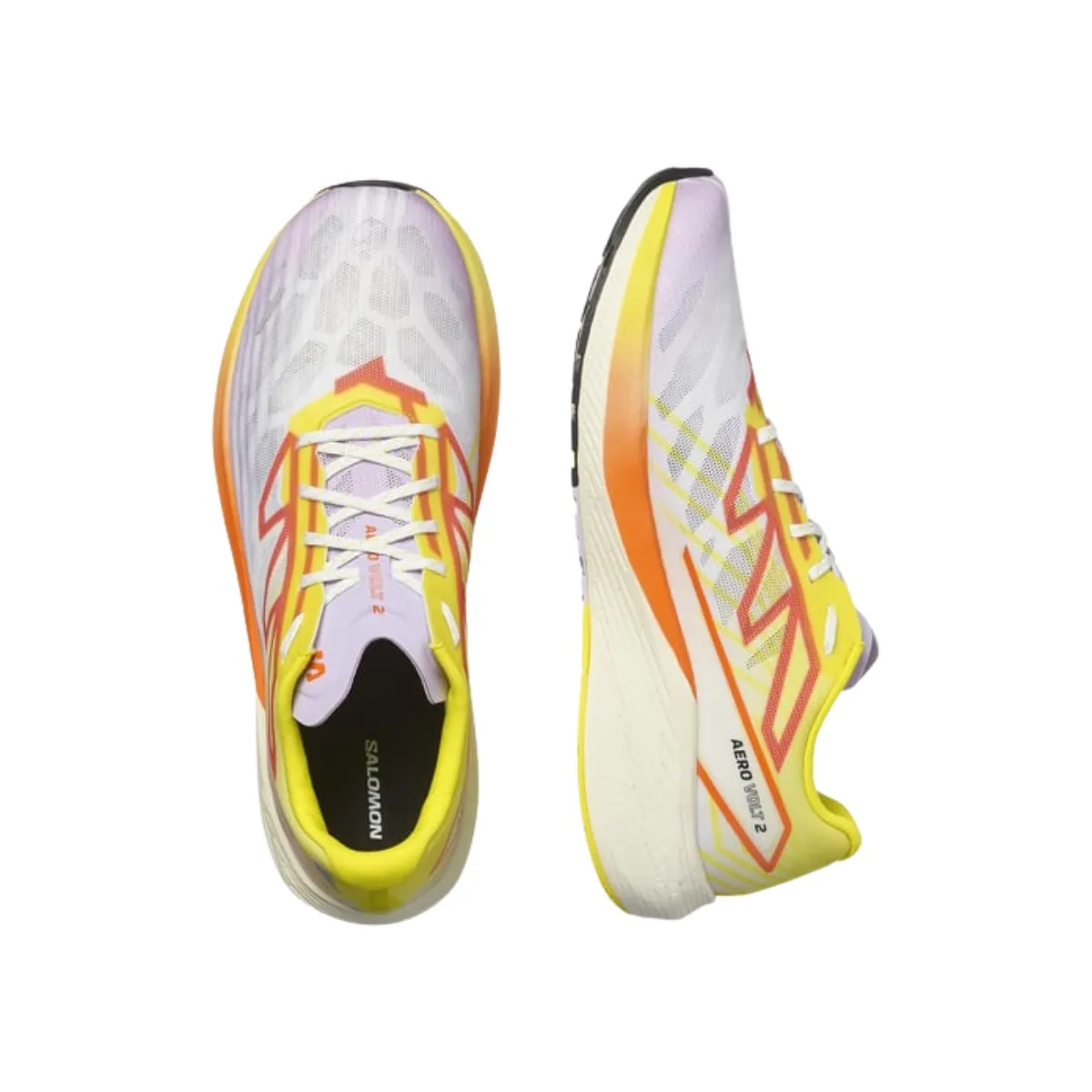 Salomon Aero Volt 2 White Yellow SS24 Running Shoes.