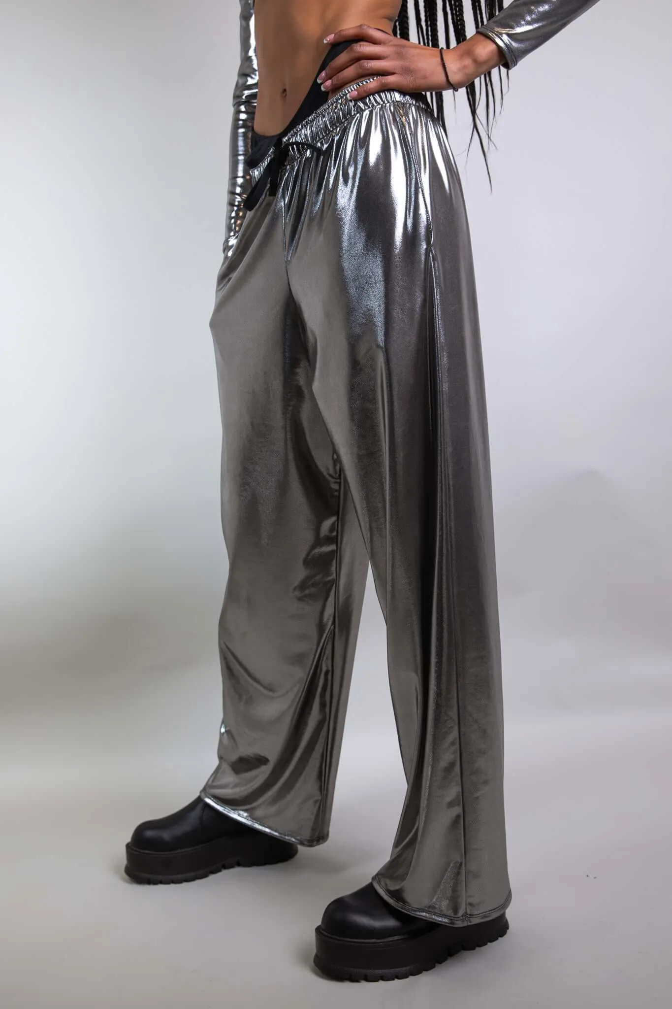 Shiny Chrome Pants in Lucy Style