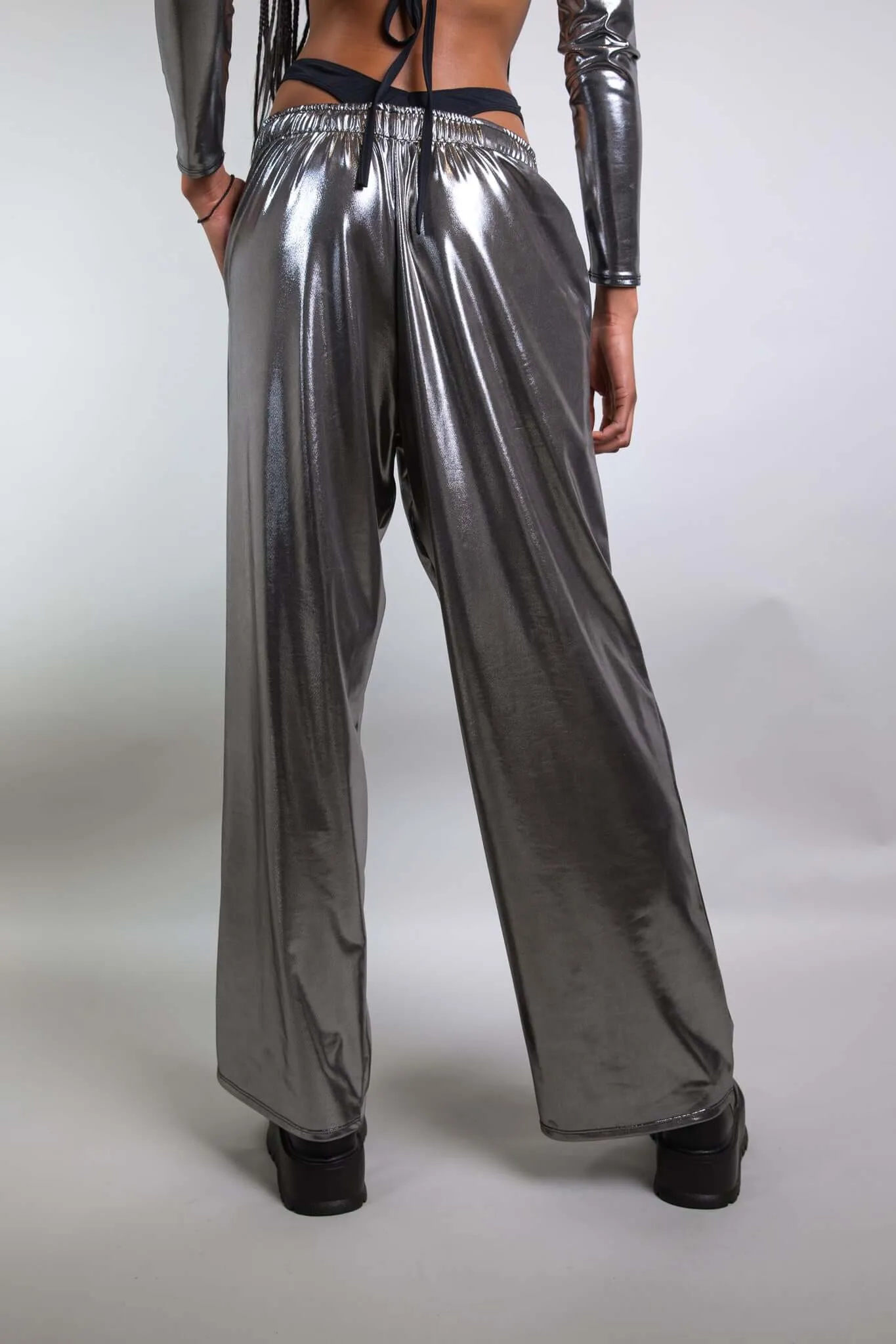 Shiny Chrome Pants in Lucy Style