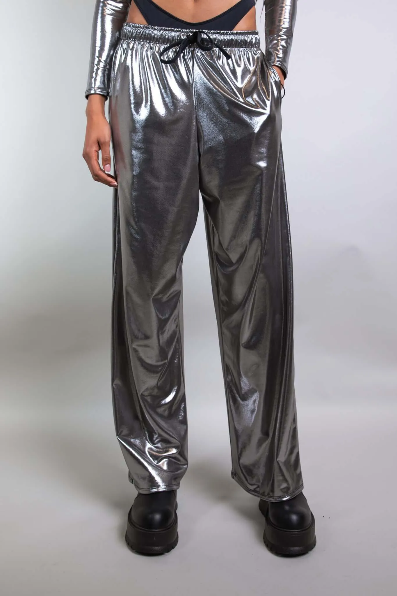 Shiny Chrome Pants in Lucy Style