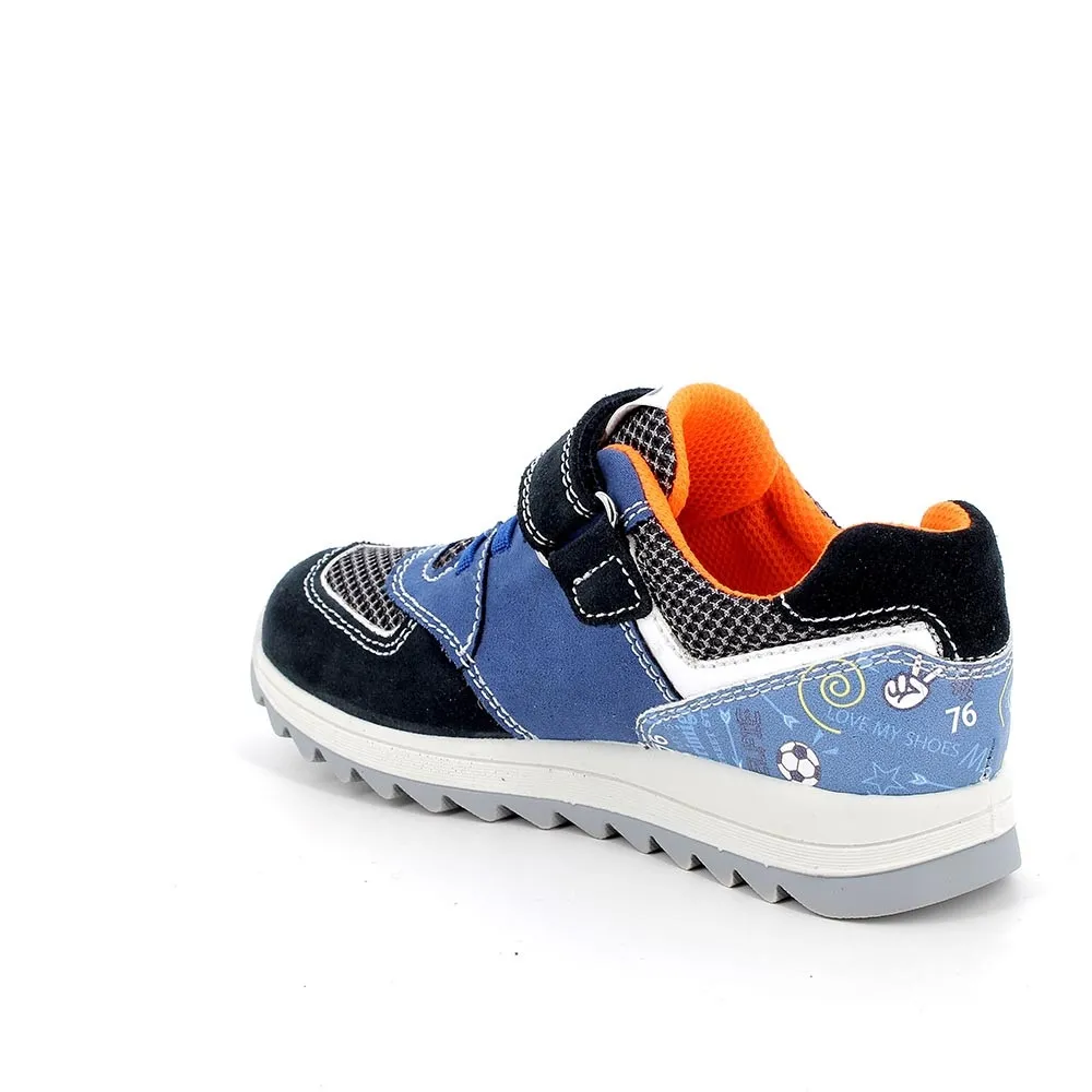 Sneakers for boys in blue-navy-dark gray color (sizes: 31-35)