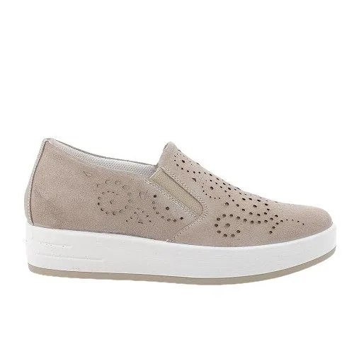 sneakers slip-on scamosciato tessuto visone IGI&CO donna 5657322