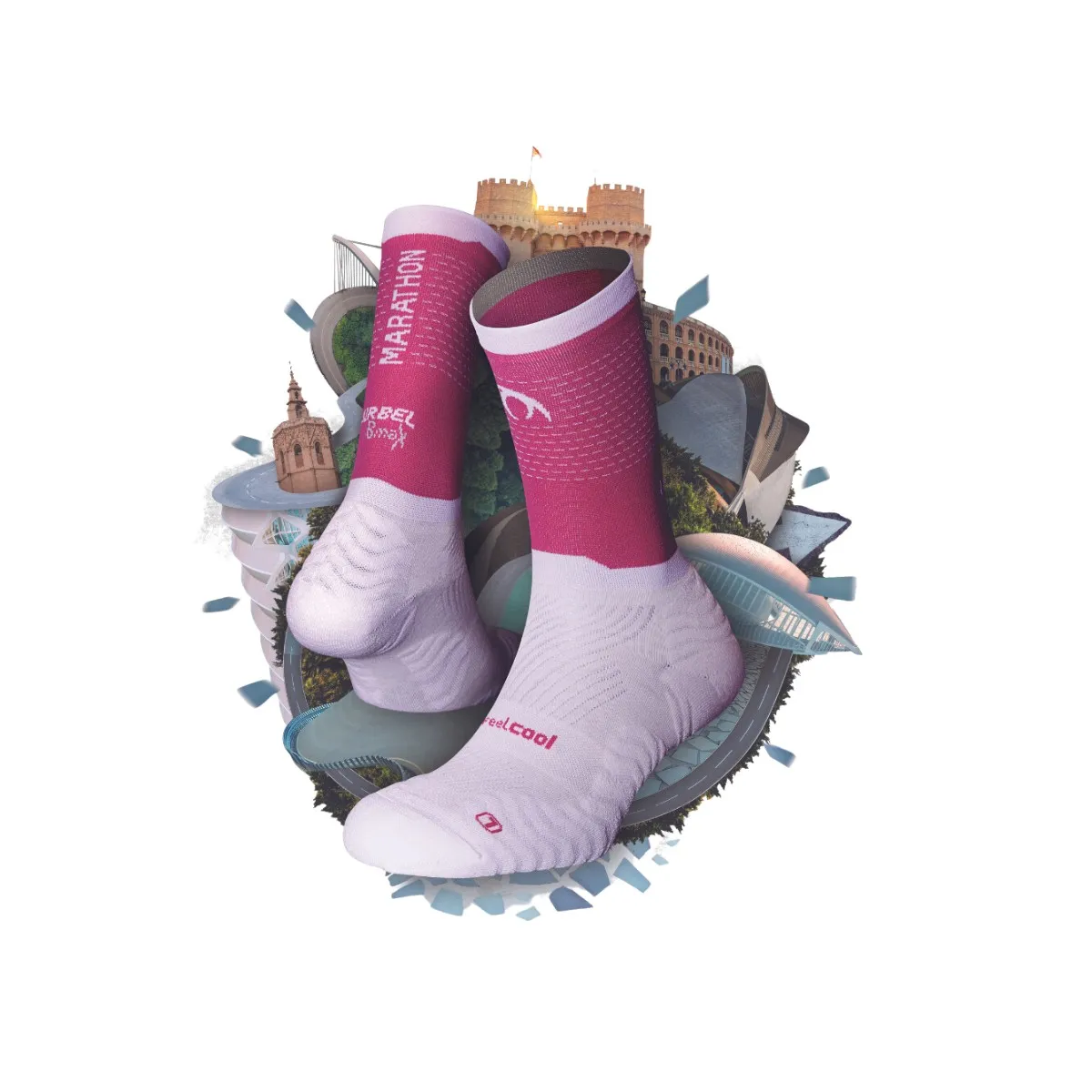 Socks Valencia Marathon Pink