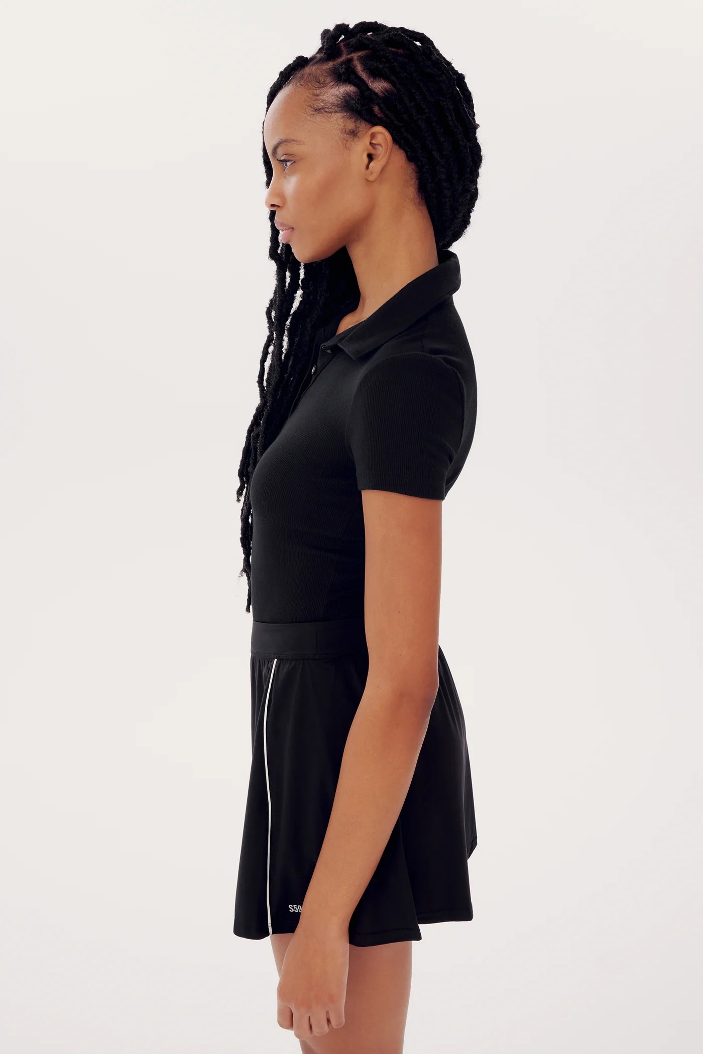 Splits 59 Talia Ribbed Polo Black - Shop Now