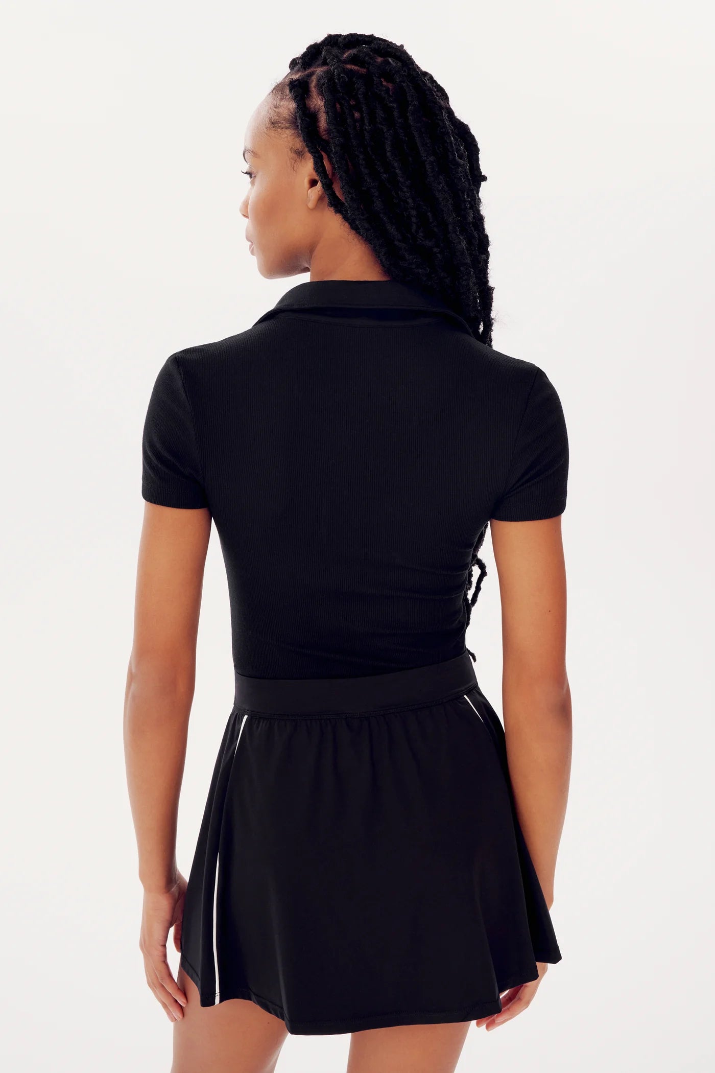 Splits 59 Talia Ribbed Polo Black - Shop Now