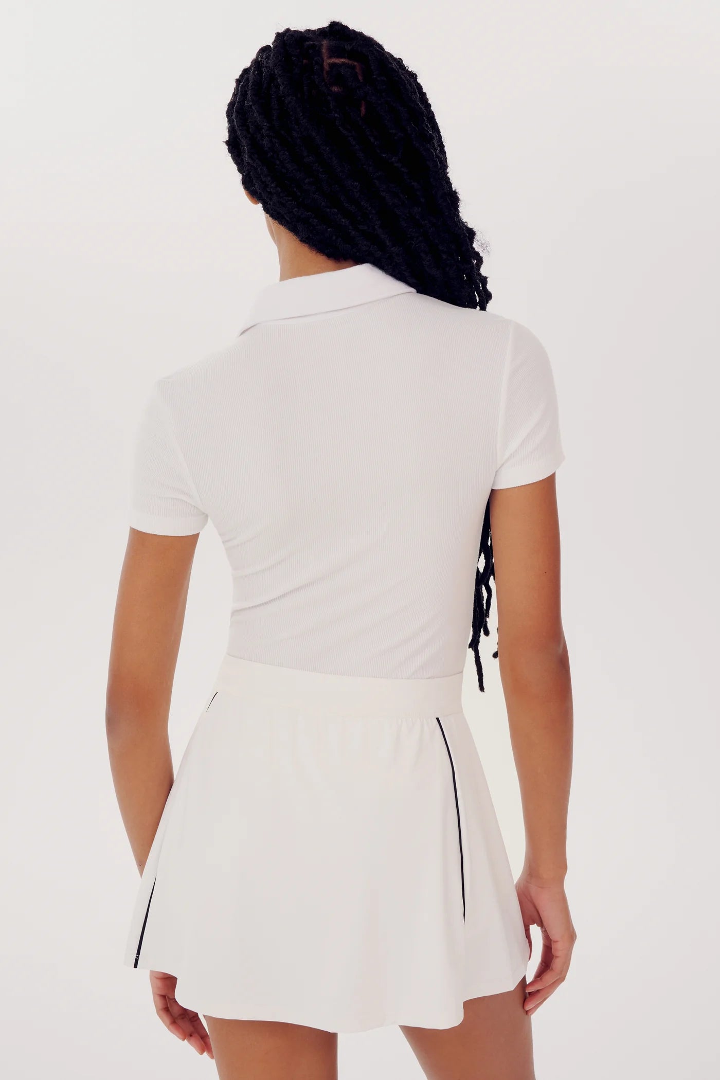 Splits 59 White Talia Ribbed Polo