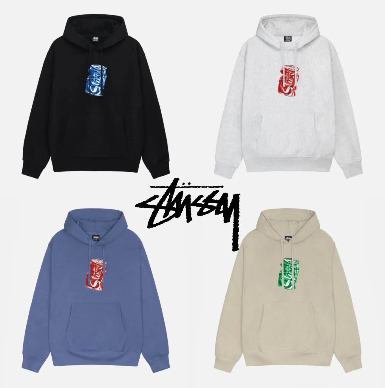 STUSSY Street Style Logo Skater Hoodies