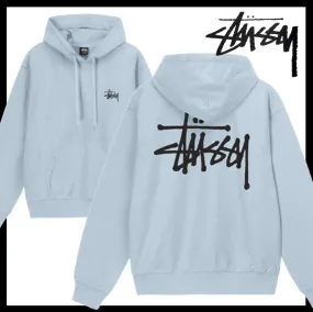 Stussy Unisex Hoodies - Street Style Logo - Skater Style