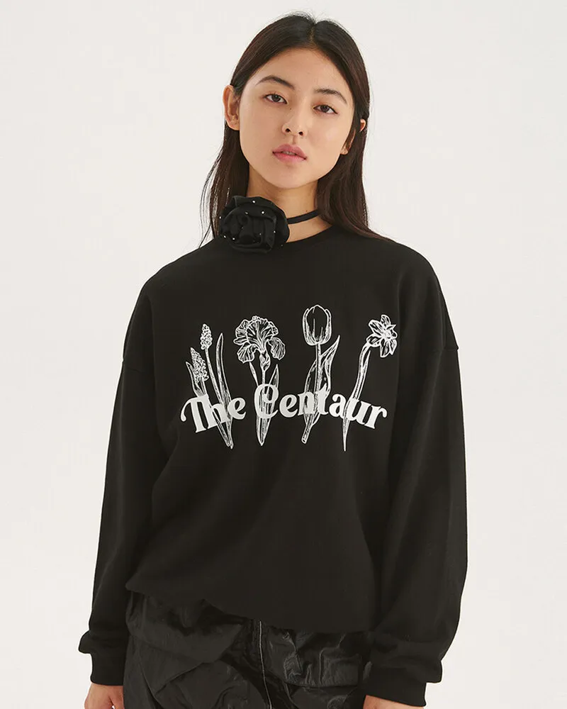 The Centaur Long Sleeves Cotton Crew Neck Floral Pattern