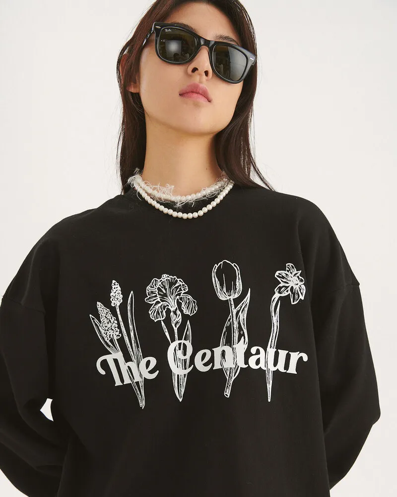 The Centaur Long Sleeves Cotton Crew Neck Floral Pattern