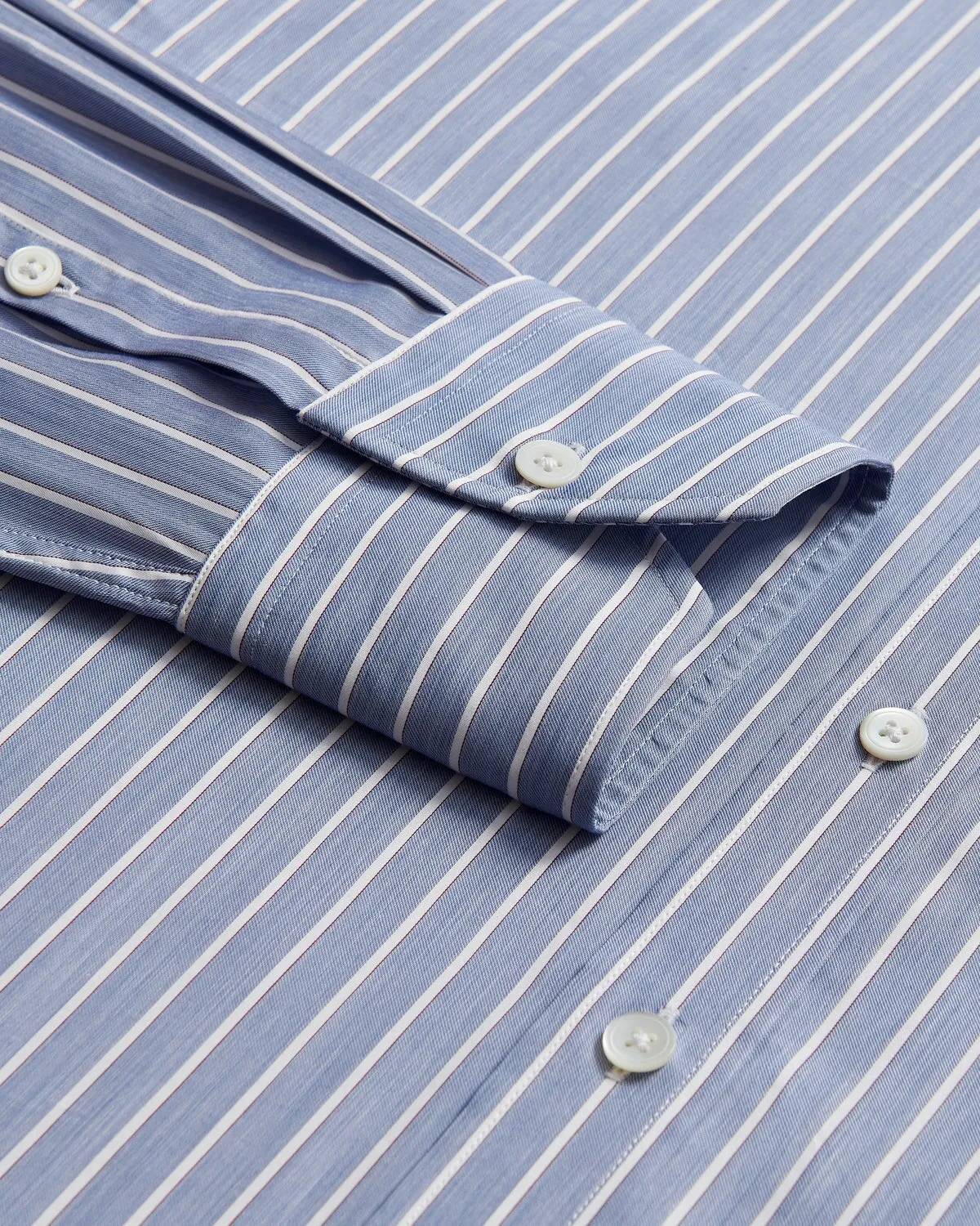 Thomas Pink Blue White Stripe Poplin Shirt