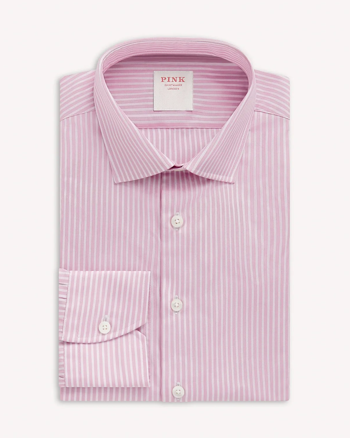 Thomas Pink Pink White Stripe Lux Shirt