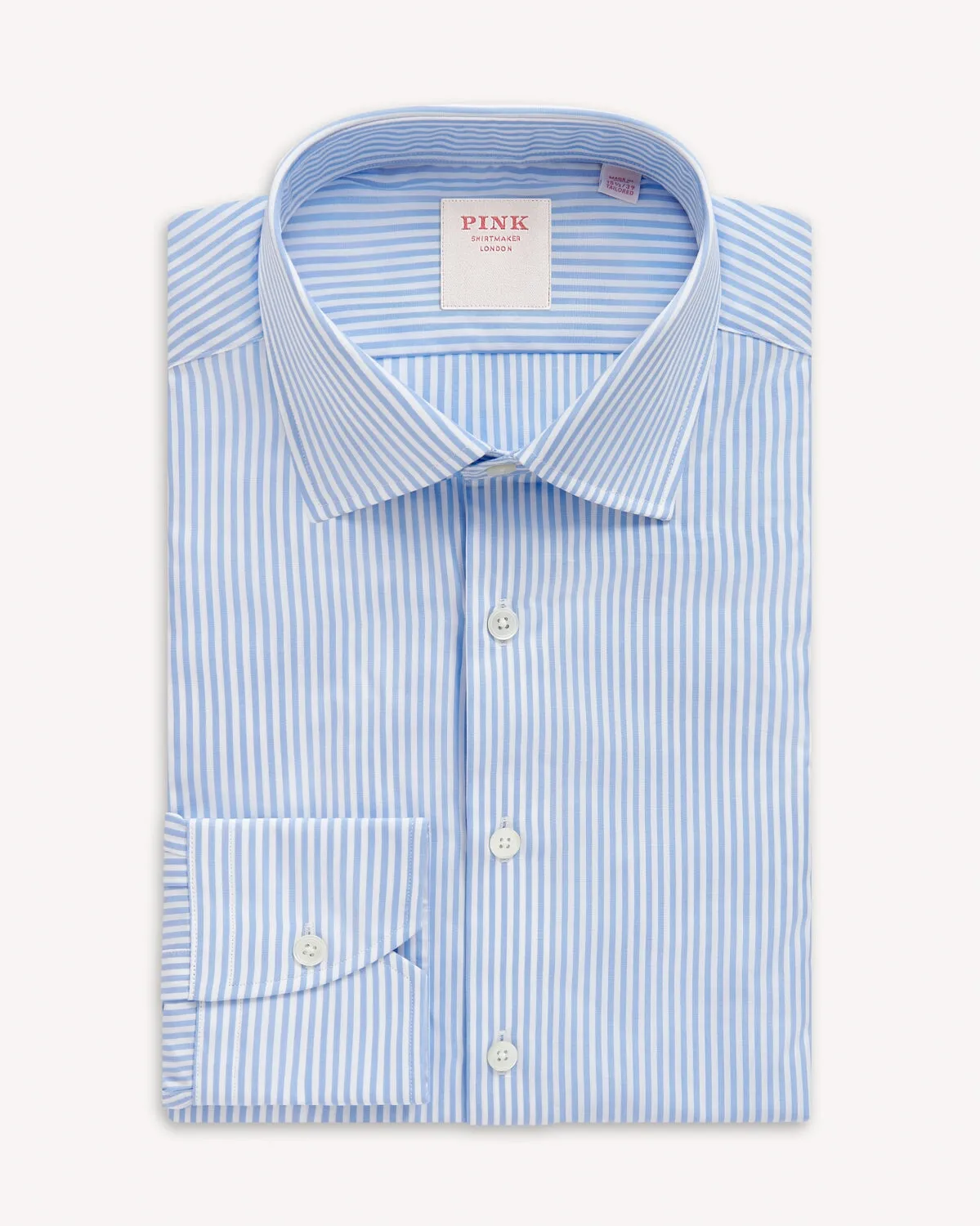 Thomas Pink Stripe Shirt - Pale Blue White