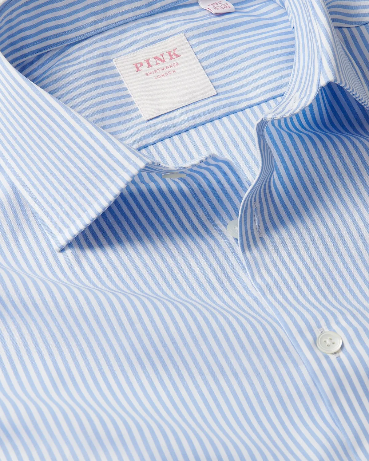 Thomas Pink Stripe Shirt - Pale Blue White