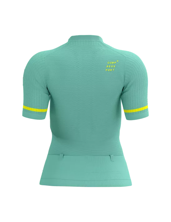 Trail Running Shirt in Eggshell Blue and Safety Yellow