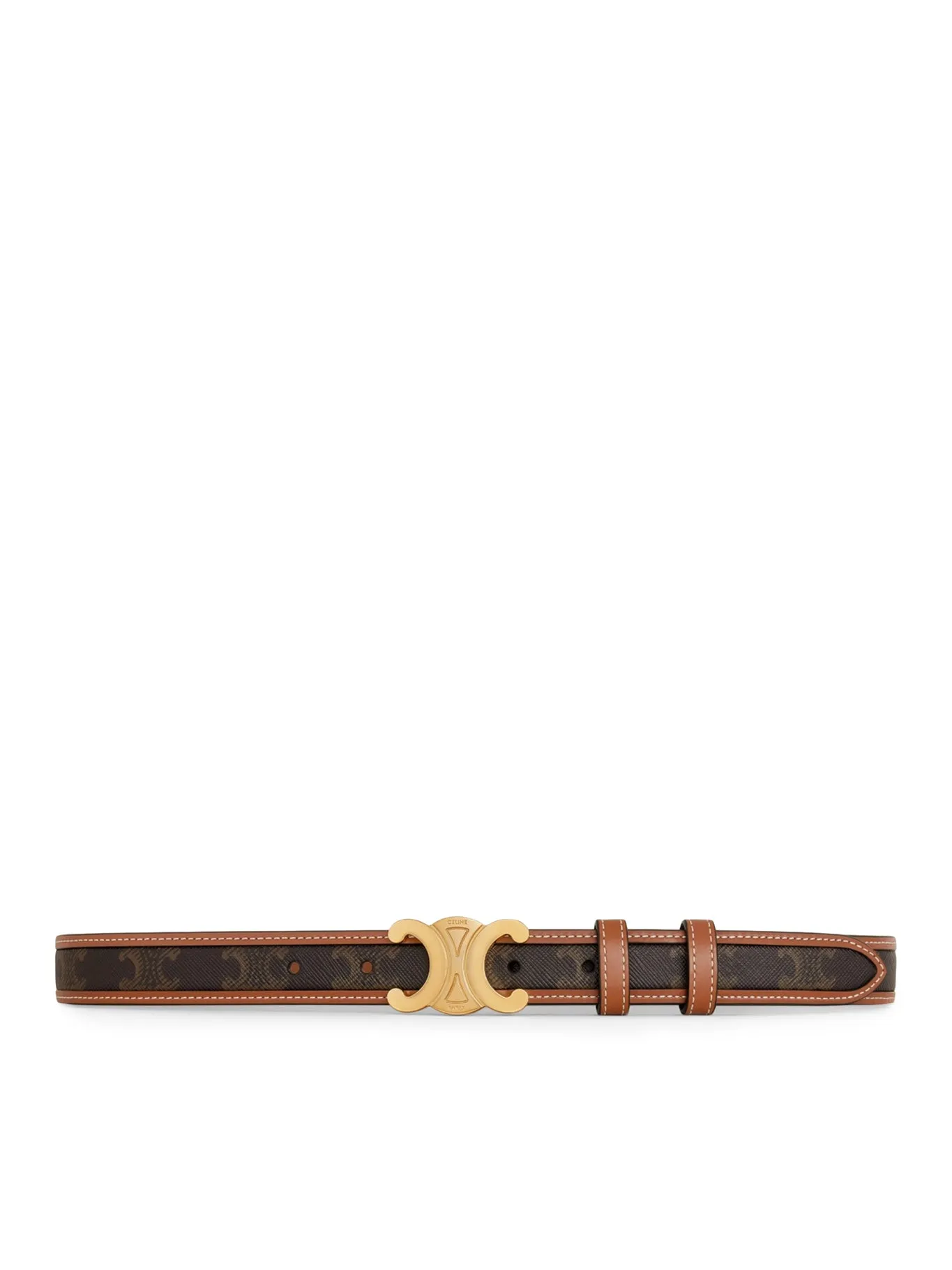 Triomphe Canvas and Calf Leather Medium Belt