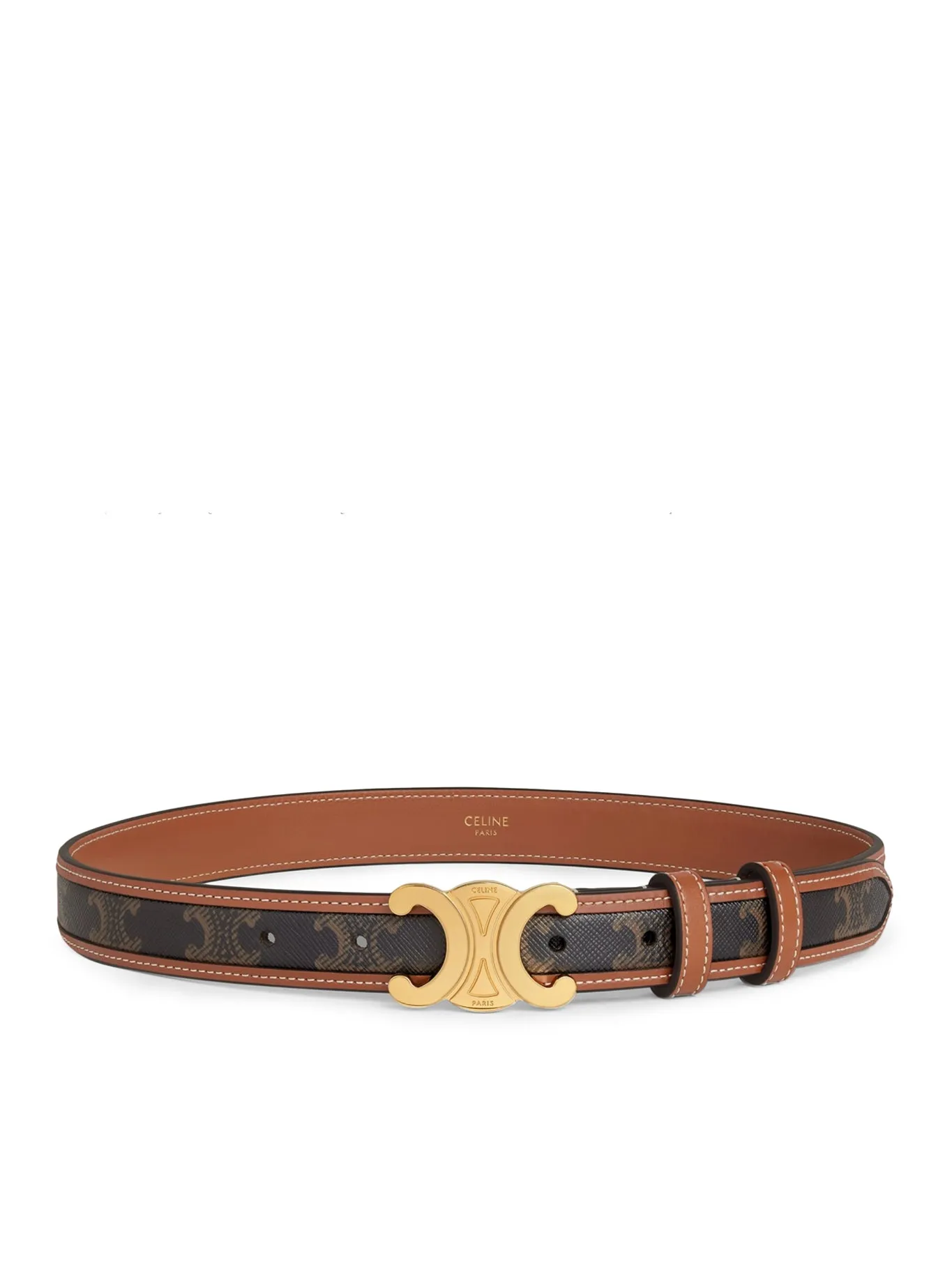 Triomphe Canvas and Calf Leather Medium Belt