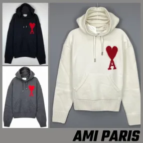 Unisex Long Sleeves Logo Hoodies & Sweatshirts | AMI PARIS Collection