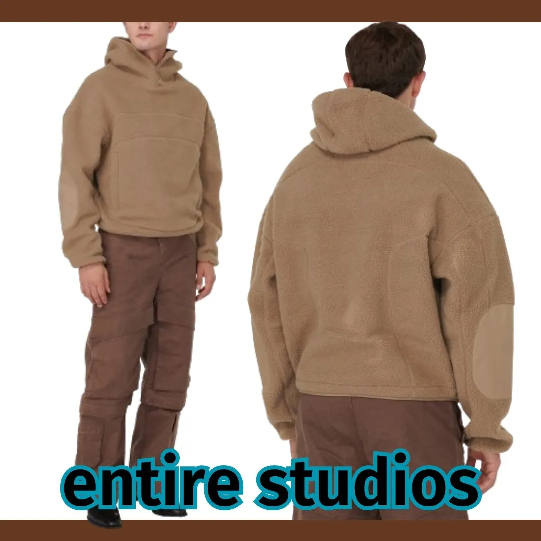 Unisex Street Style Long Sleeve Plain Hoodies by Entire Studios.