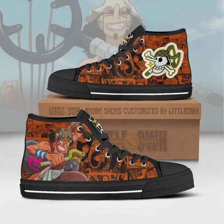 Usopp High Top Shoes One Piece Anime Canvas Converse Snakers