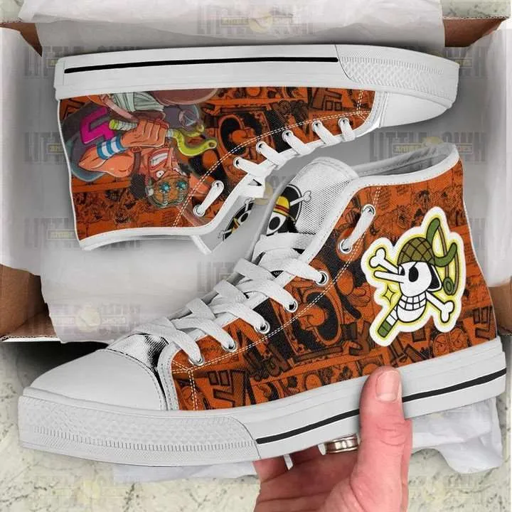 Usopp High Top Shoes One Piece Anime Canvas Converse Snakers