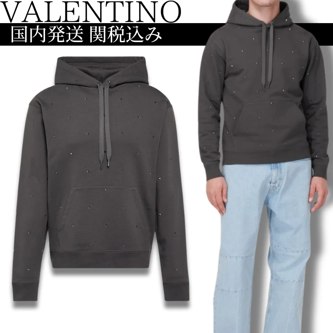 VALENTINO | Studded Street Style Long Sleeves Plain Cotton Luxury Shirt