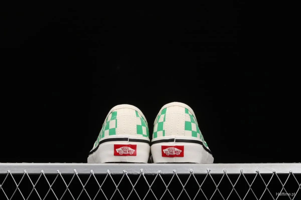 Vans Authentic classic Anaheim milk green checkerboard 4-hole low-side high-end vulcanized skateboard shoes VN0A54F241H