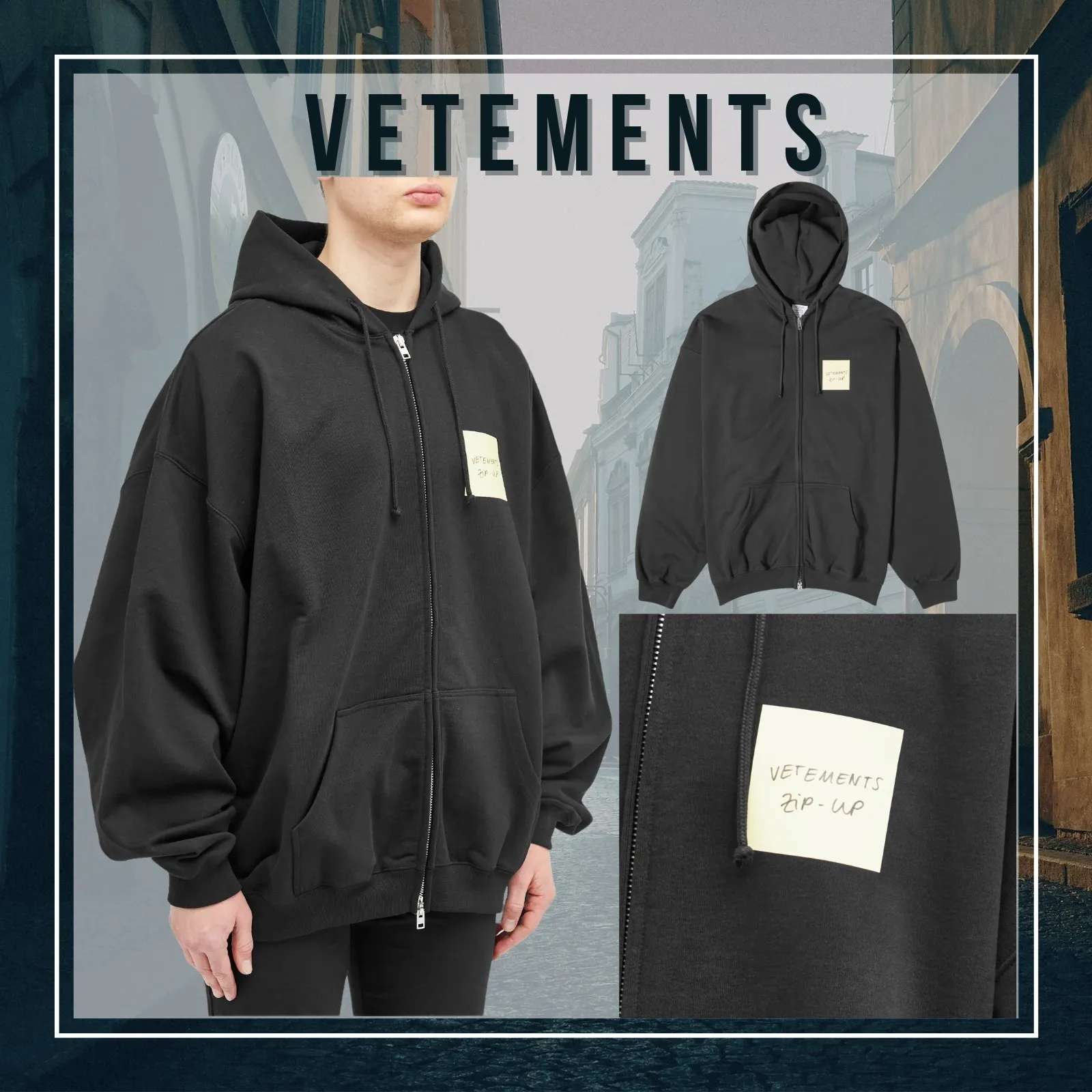 VETEMENTS | Gender-neutral Street Style Long Sleeves Logo in Blended Fabrics